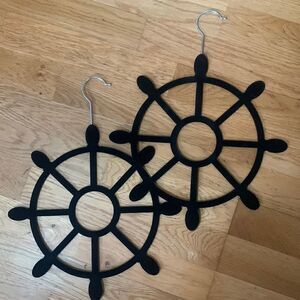Bundle 2 Nautical Ships Wheel Scarf Belt Tie Closet Organizer